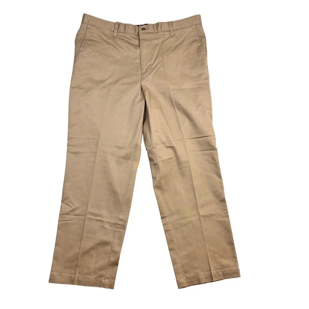 Dockers Relaxed Khakis Mens 40x30 Tan No Wrinkle Twill Flat Front 405818175 NWT